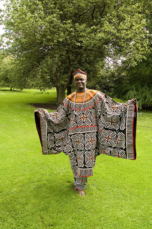 Cameroonian man in tribal clothing